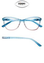 Zippo brand reading glasses with clear lenses and black frame, model 31Z-G10, designed for non-prescription use.