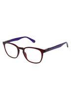 Ted Baker women's non-prescription reading glasses in dark burgundy with a stylish frame and clear lenses.
