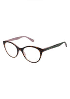 Ted Baker women's tortoise reading glasses with pink accents, non-prescription eyewear featuring stylish design and clear lenses.