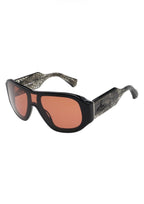 Vivienne Westwood women's black sunglasses with bold frames and iconic orb logo, model VW5131, stylish and sophisticated eyewear.