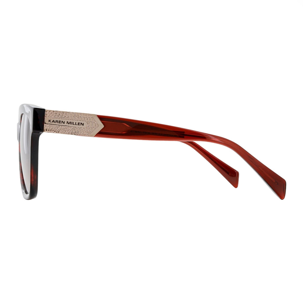 Karen Millen Womens Cleo Sunglasses KM5064 237 Dark Red Horn