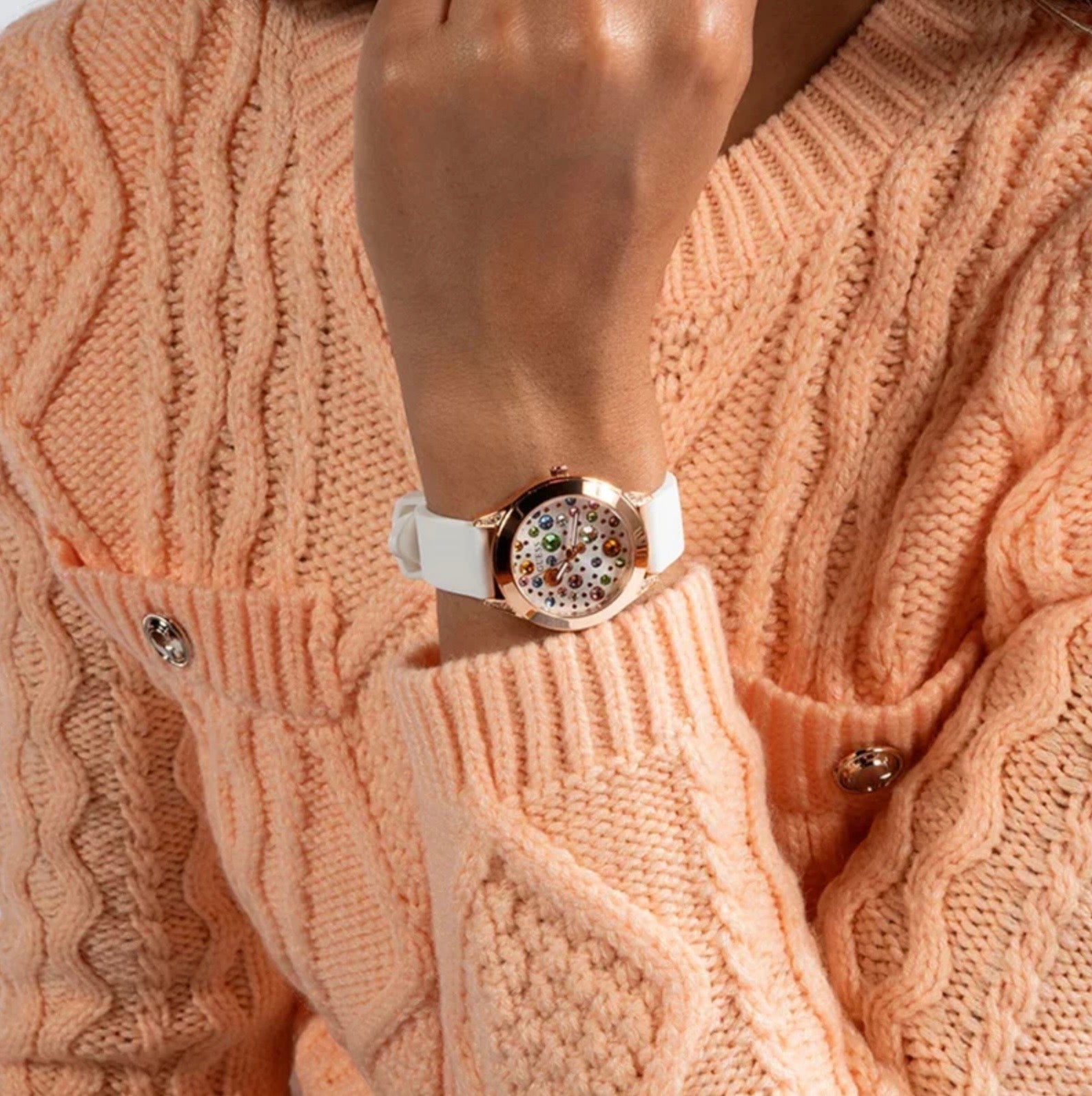 Guess Womens Mini Wonderlust Watch Rose Gold GW0678L4