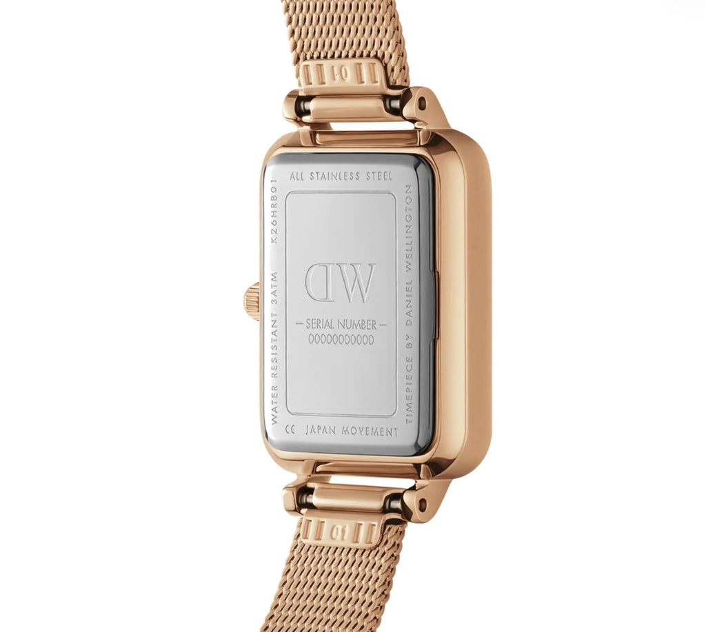 Daniel Wellington Womens Quadro Melrose Watch Rose Gold DW00100432