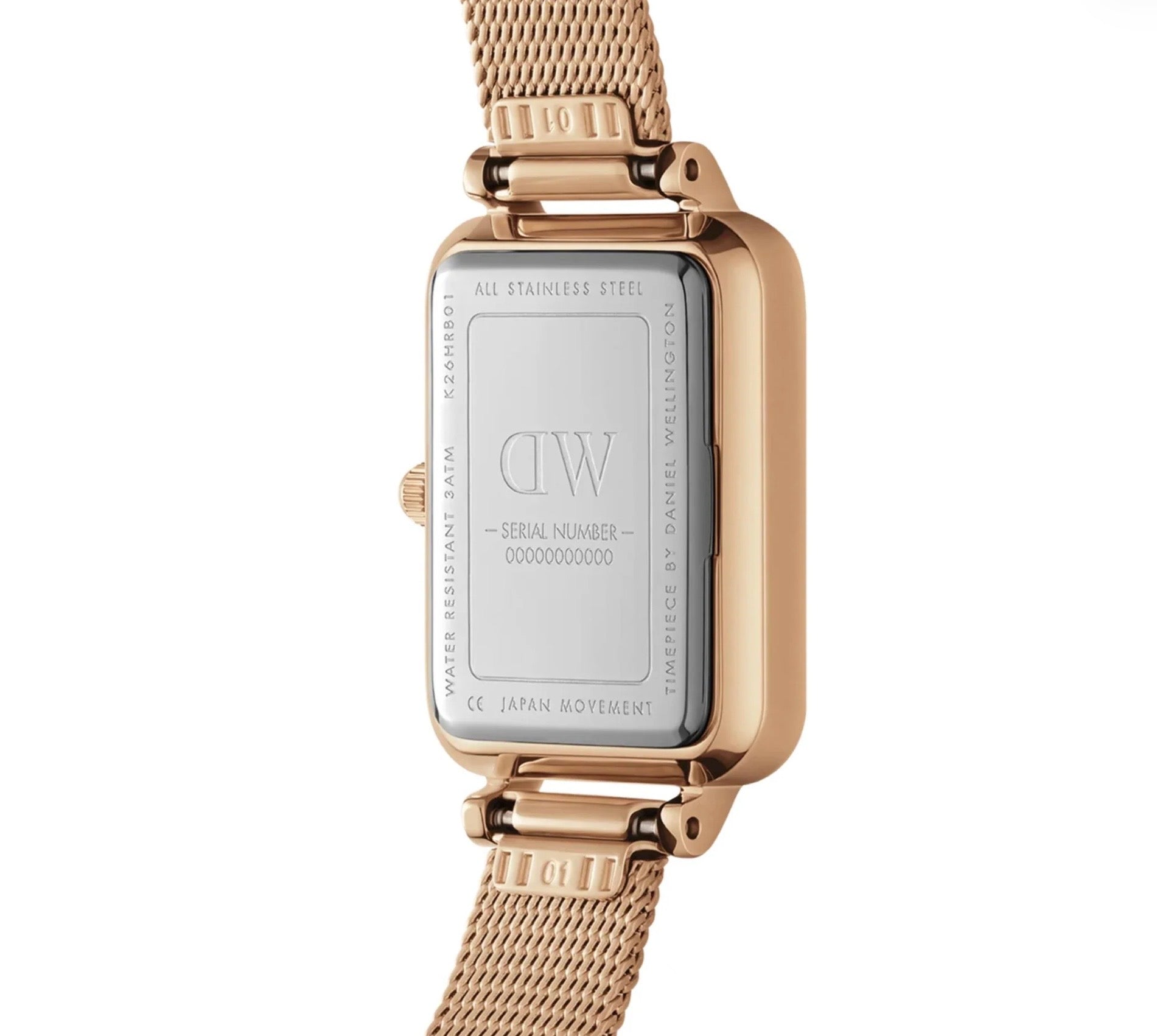 Daniel Wellington Womens Quadro Melrose Watch Rose Gold DW00100432