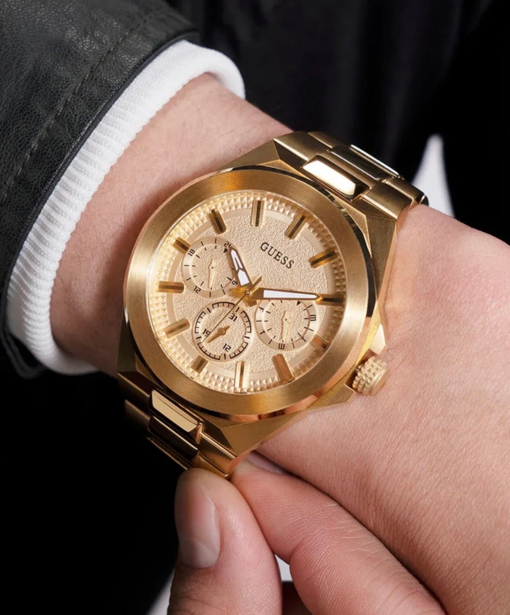 Guess Mens Dashboard Watch All Gold GW0798G2