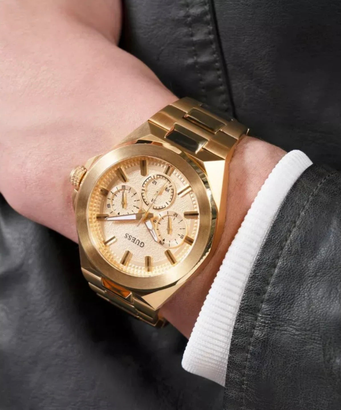Guess Mens Dashboard Watch All Gold GW0798G2