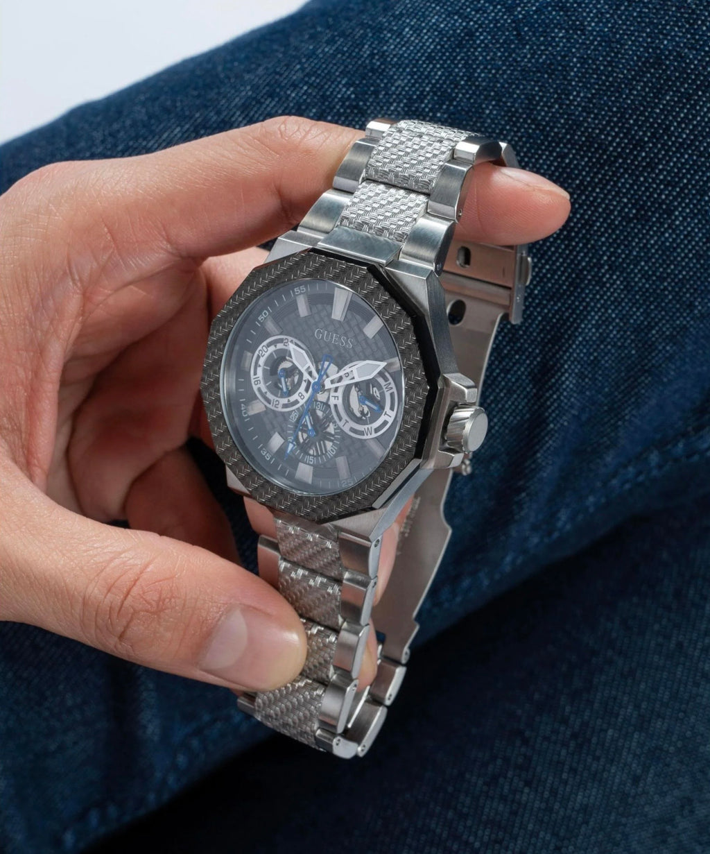 Guess Mens Indy Watch Silver GW0636G1