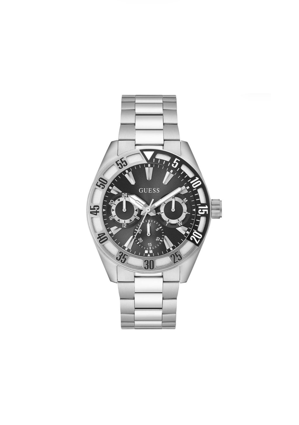 Guess Mens Letterman Watch Silver GW0904G1
