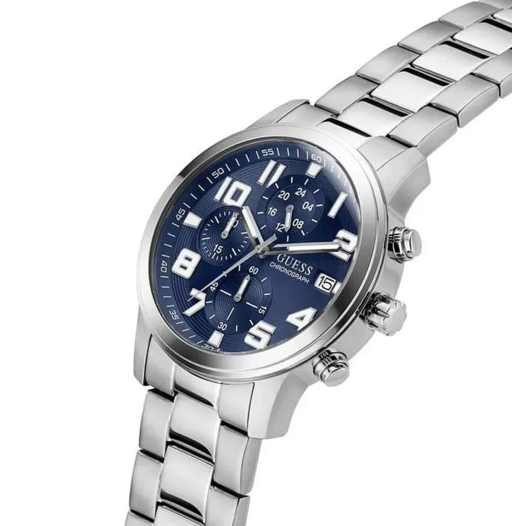 Guess Mens Atticus Trend Chronograph Watch Silver GW0917G1