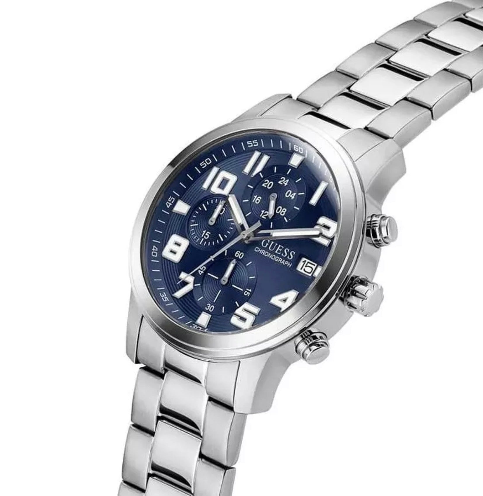 Guess Mens Atticus Trend Chronograph Watch Silver GW0917G1