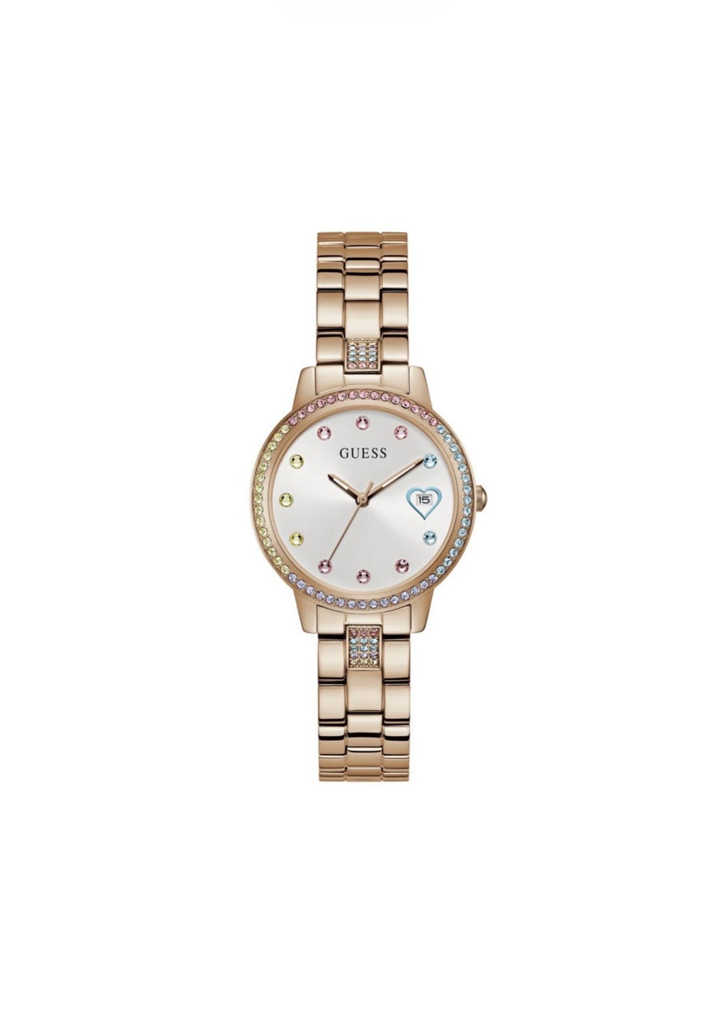 Guess Womens Three of Hearts Watch Rose Gold GW0657L3