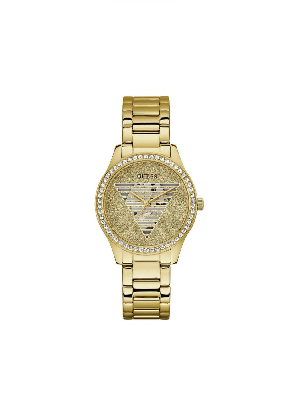 Guess Womens Lady Idol Gold Tone Glitter Crystal Watch GW0605L2