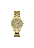 Guess Womens Lady Idol Gold Tone Glitter Crystal Watch GW0605L2