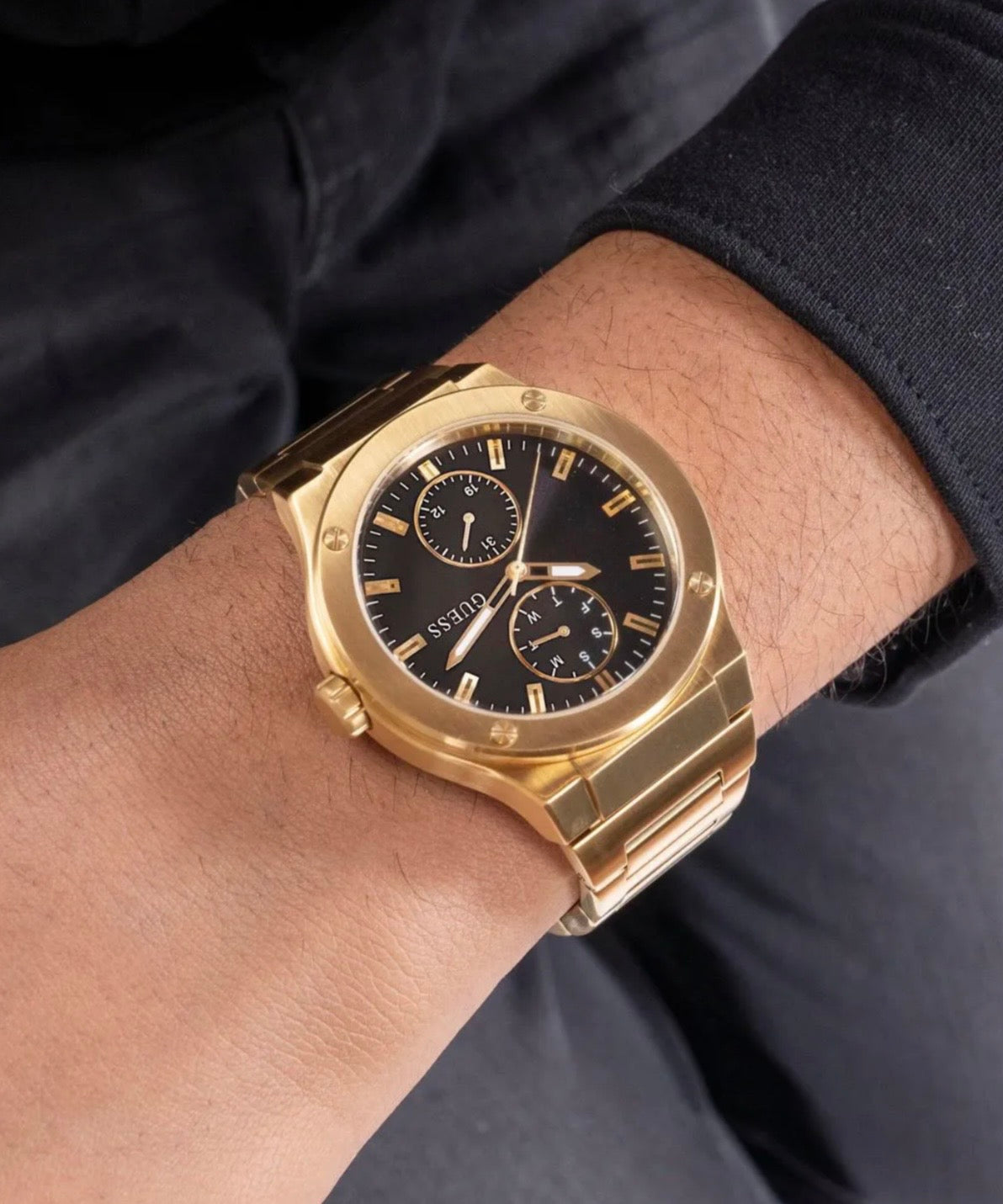 Guess Mens Dress Jet Gold Watch GW0795G4