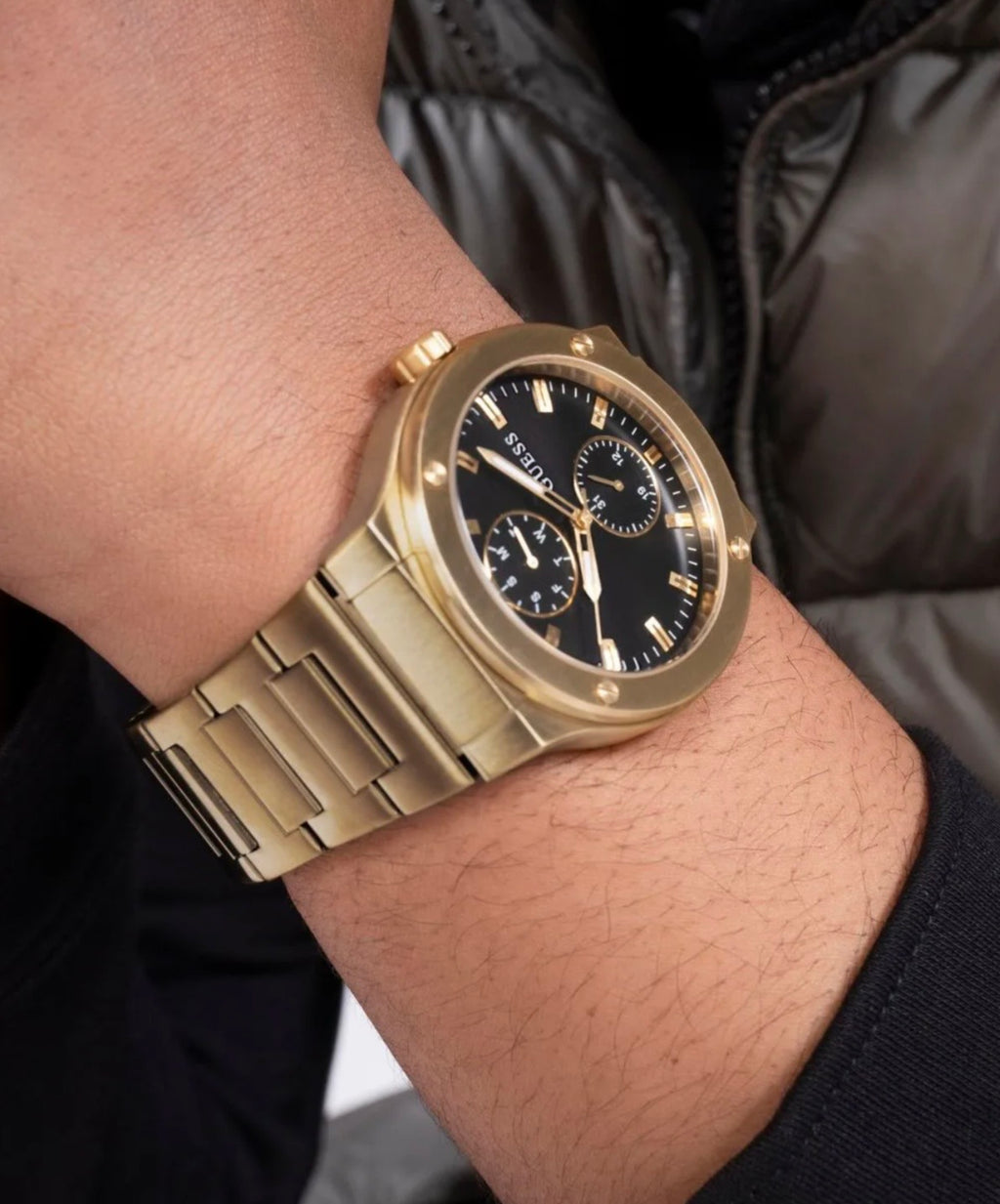 Guess Mens Dress Jet Gold Watch GW0795G4