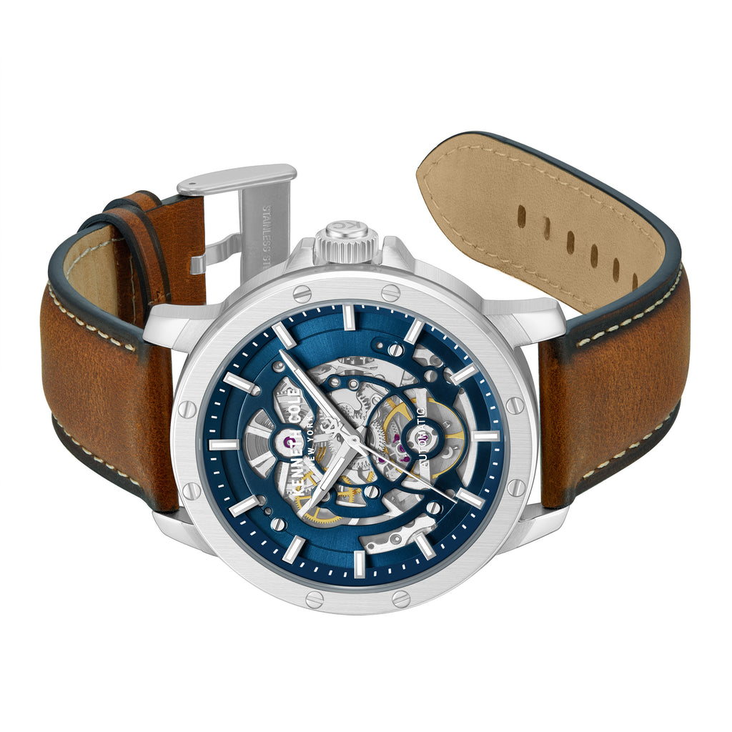 Kenneth Cole Mens Watch Silver Harrison Skeleton Automatic KCWGX0088905