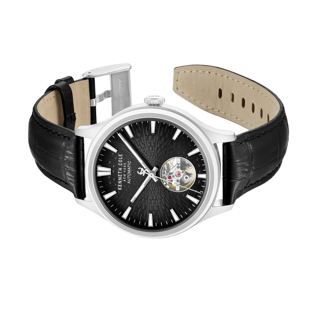 Kenneth Cole Mens Watch Silver Newport Automatic KCWGX0098007