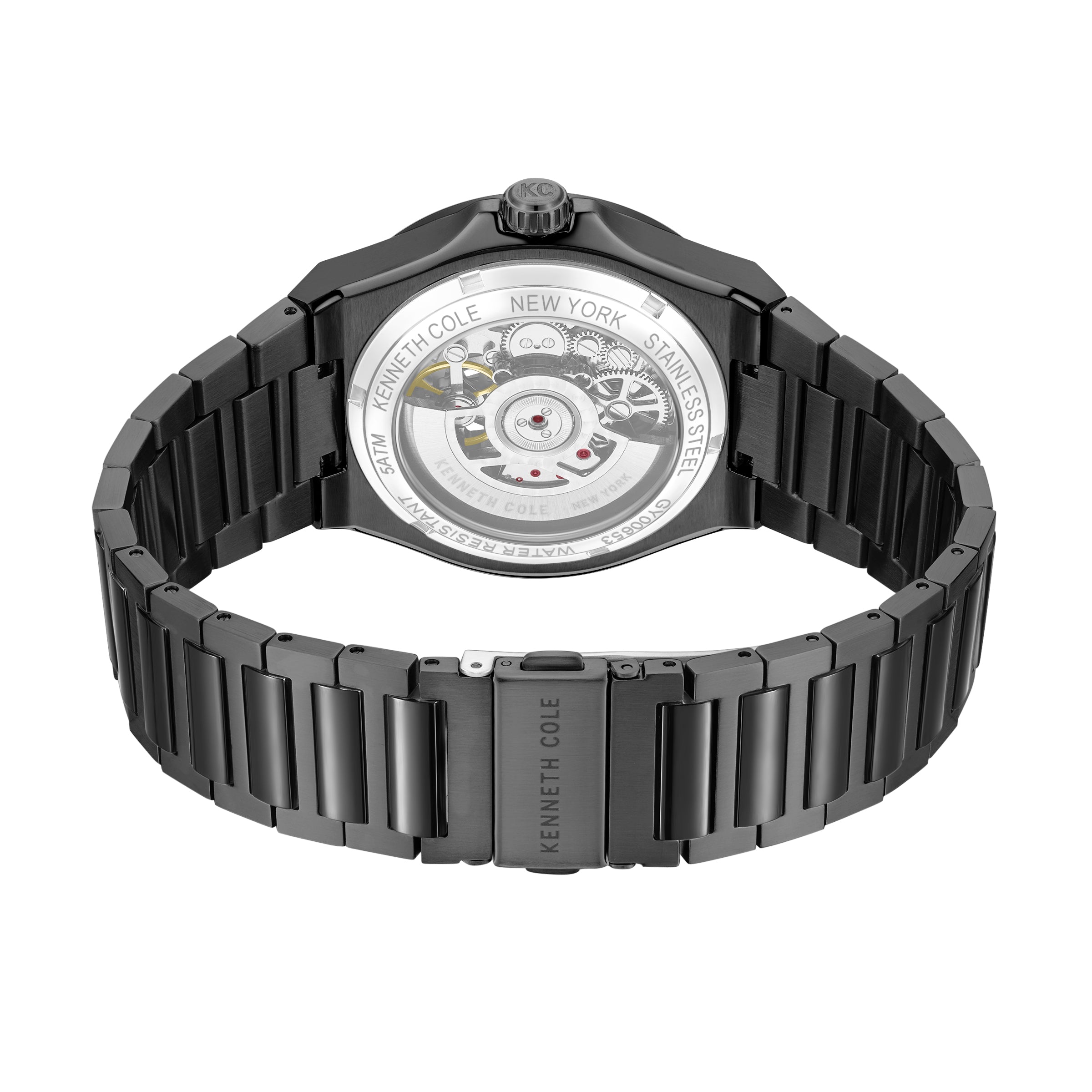 Kenneth Cole Mens Watch Black Skeleton Automatic KCWGY0065303