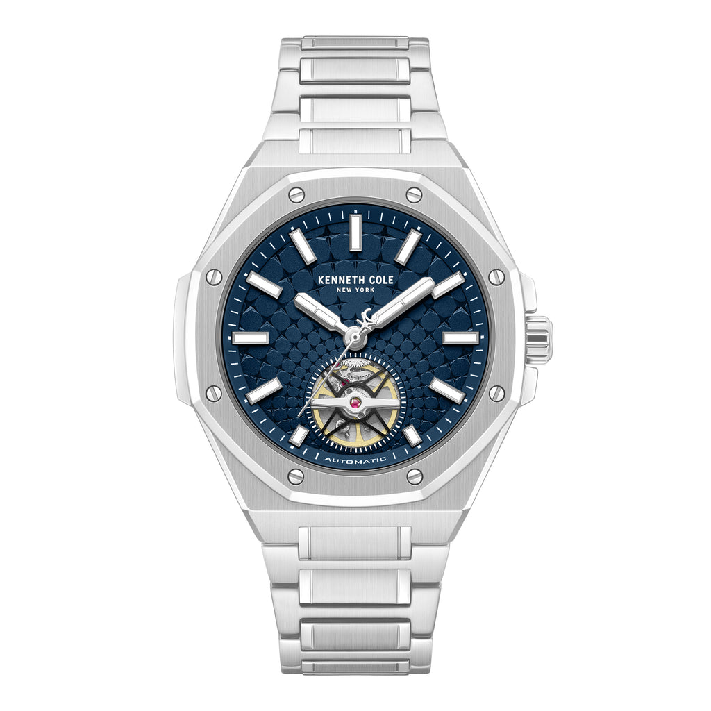 Kenneth Cole Mens Watch Silver Benson Automatic KCWGY0099104