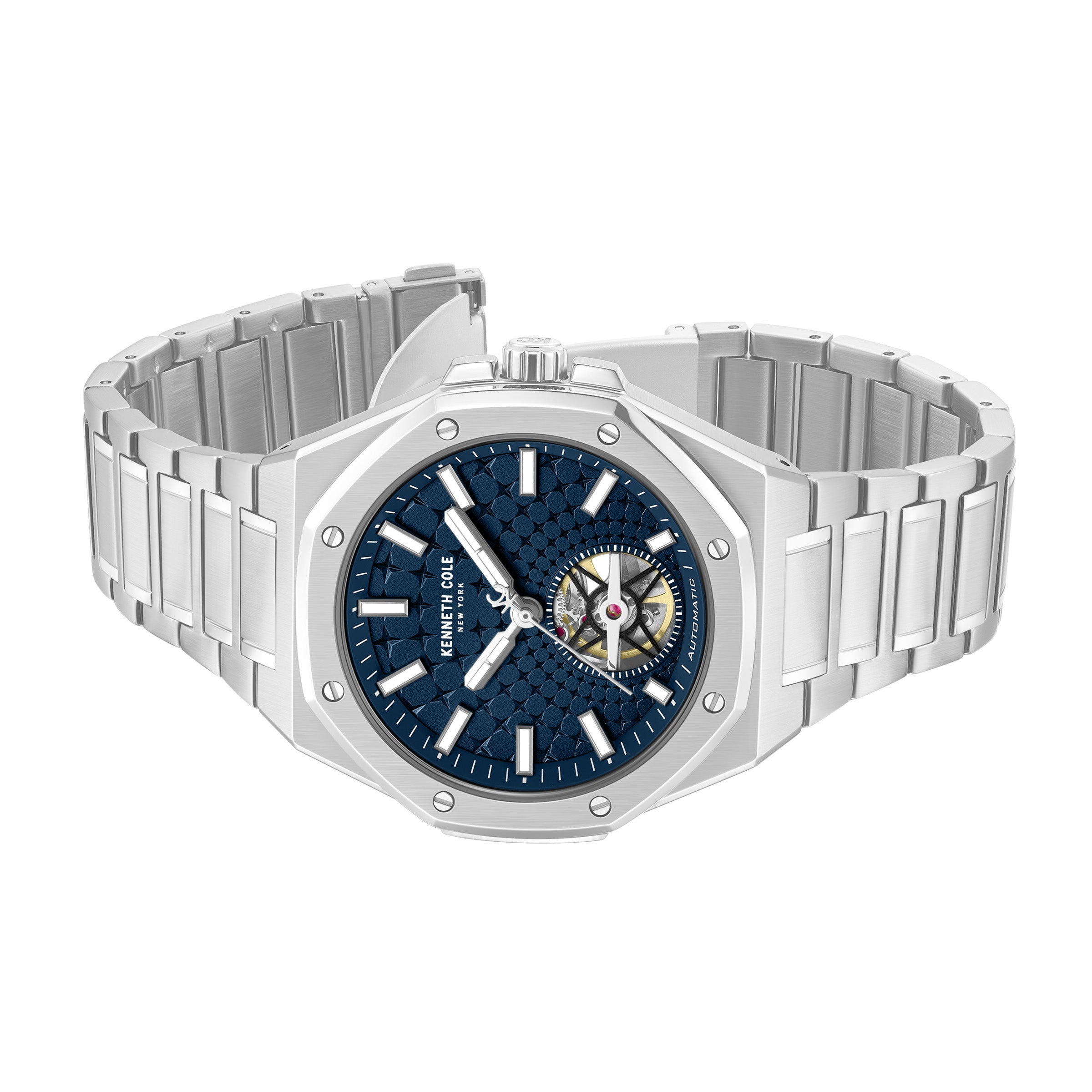 Kenneth Cole Mens Watch Silver Benson Automatic KCWGY0099104