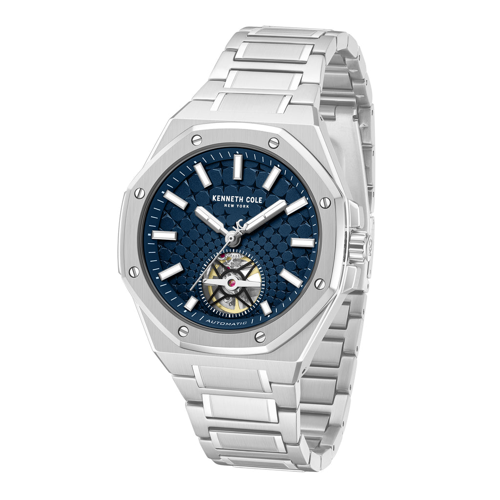 Kenneth Cole Mens Watch Silver Benson Automatic KCWGY0099104