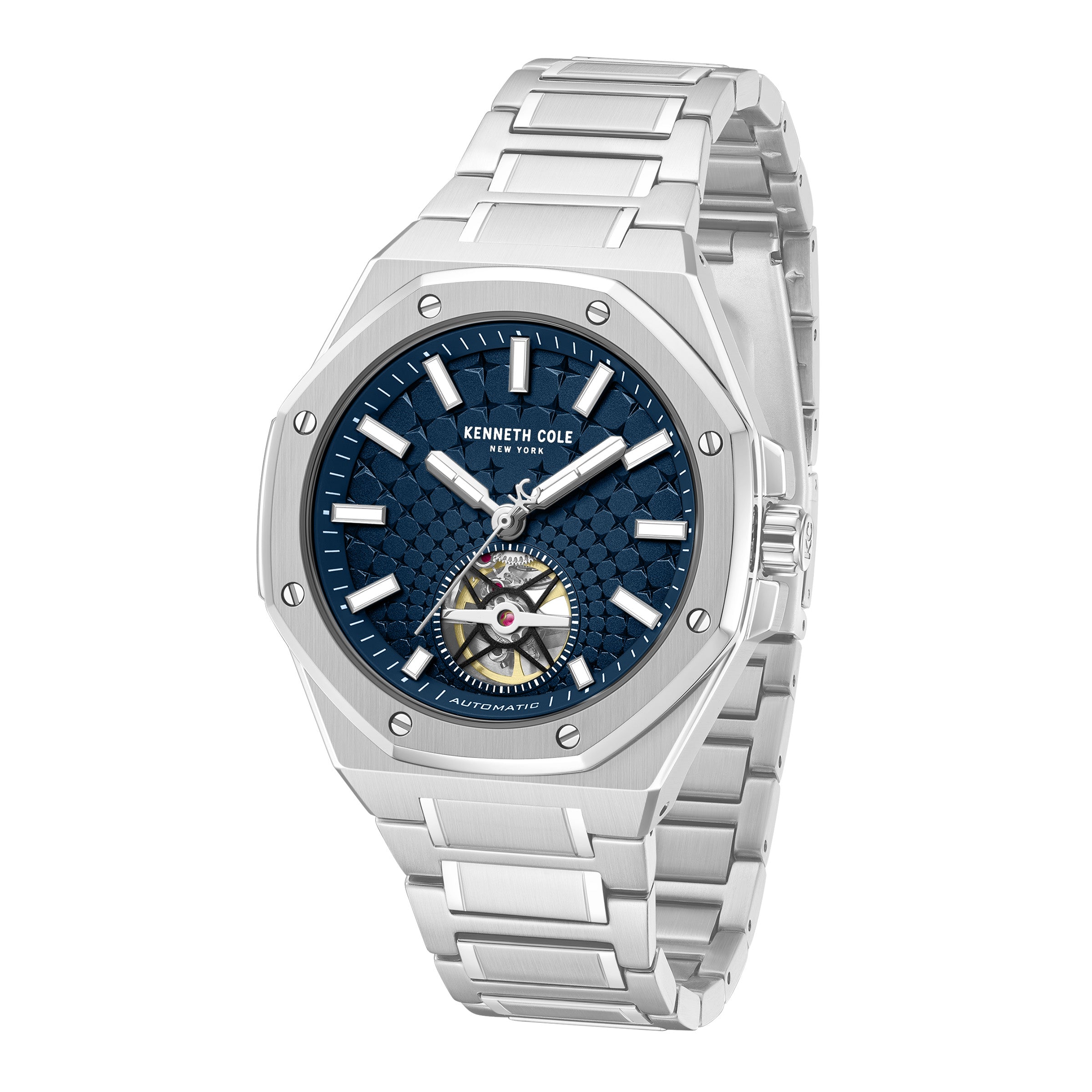 Kenneth Cole Mens Watch Silver Benson Automatic KCWGY0099104
