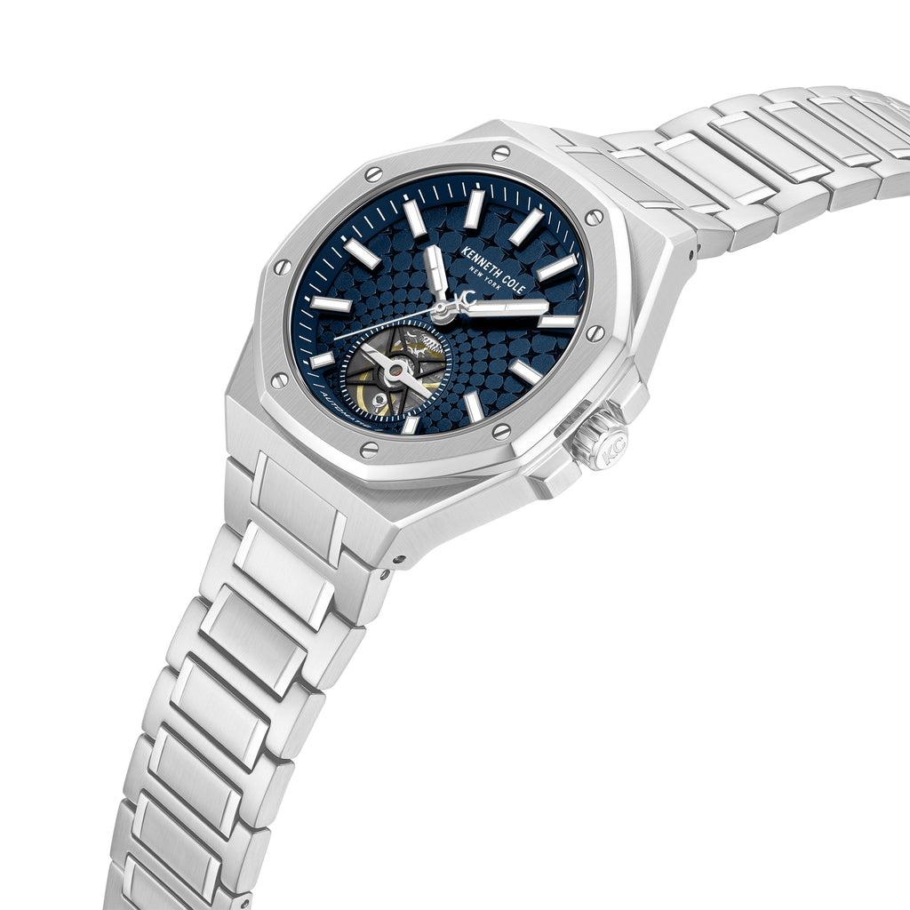 Kenneth Cole Mens Watch Silver Benson Automatic KCWGY0099104
