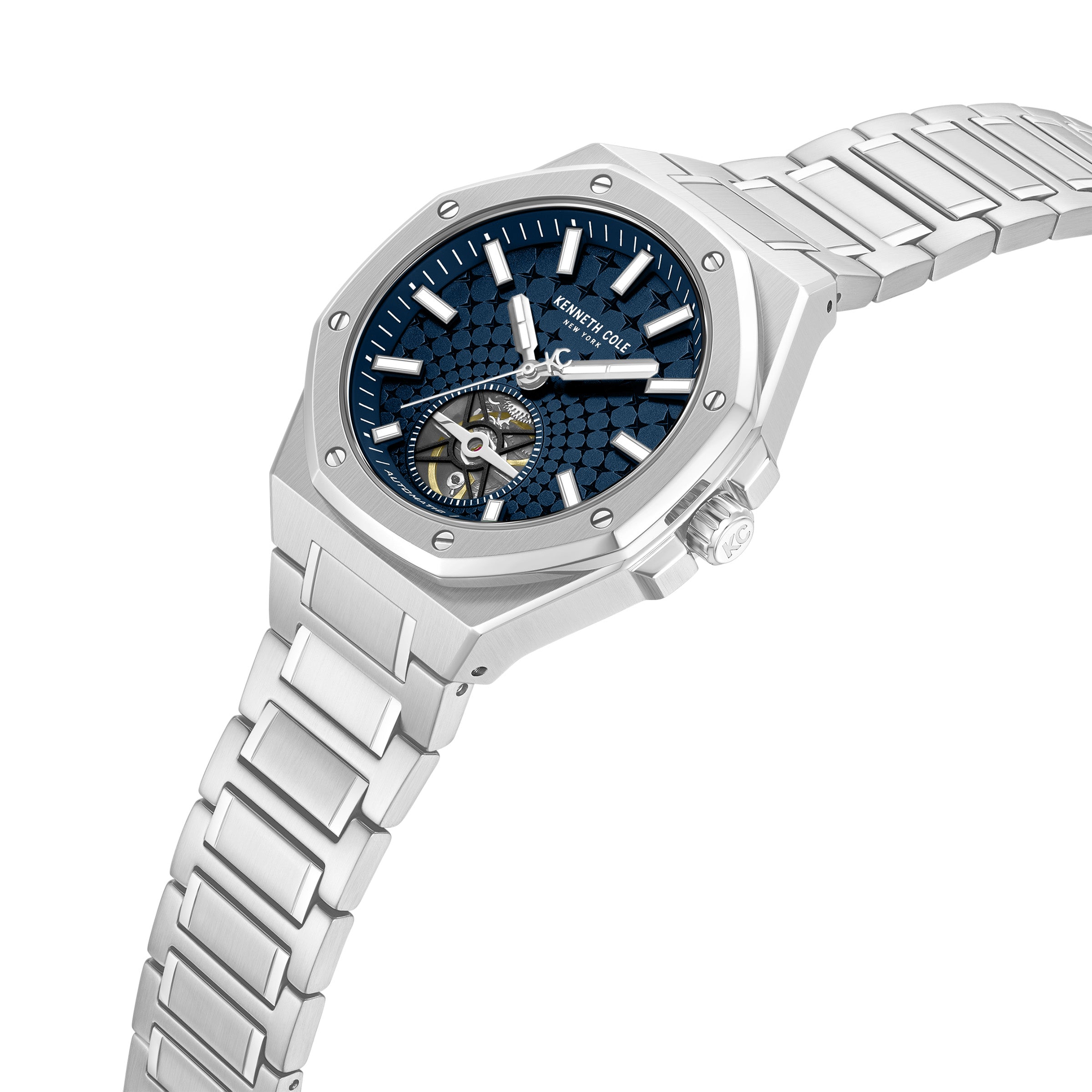 Kenneth Cole Mens Watch Silver Benson Automatic KCWGY0099104