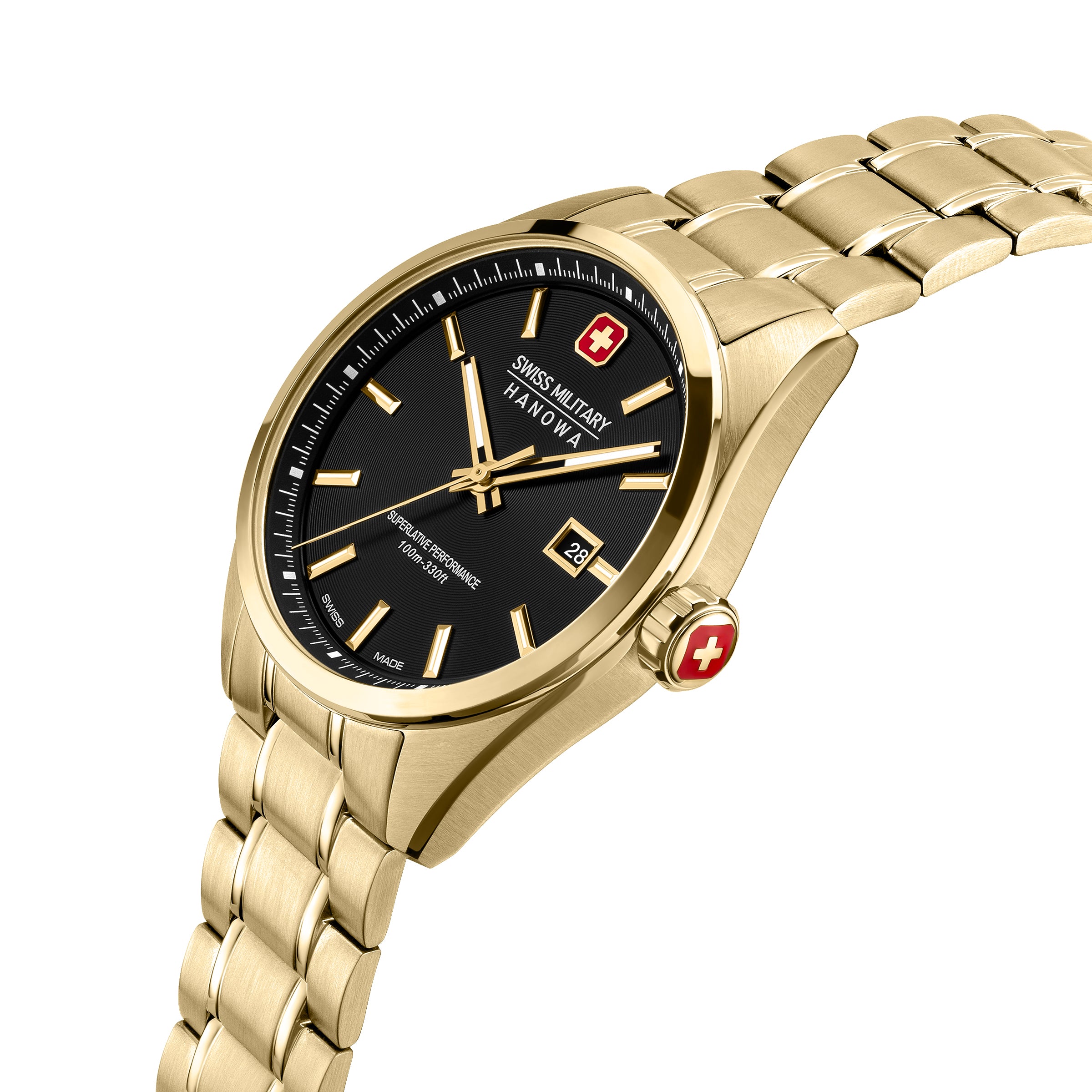 Swiss Military Hanowa Mens Watch Pioneer Gold Swiss Made SMWGH0004110