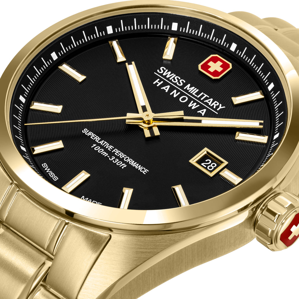 Swiss Military Hanowa Mens Watch Pioneer Gold Swiss Made SMWGH0004110