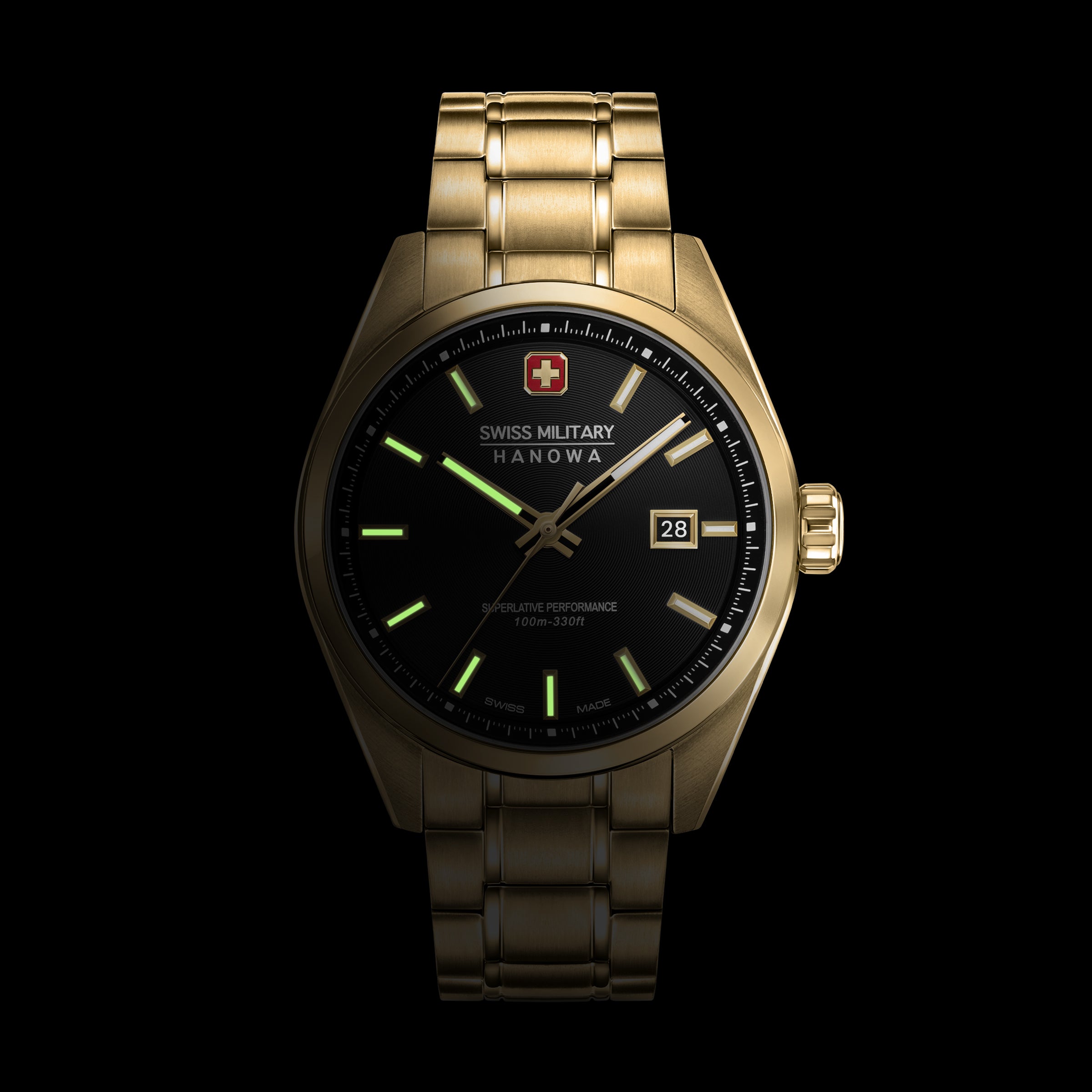 Swiss Military Hanowa Mens Watch Pioneer Gold Swiss Made SMWGH0004110